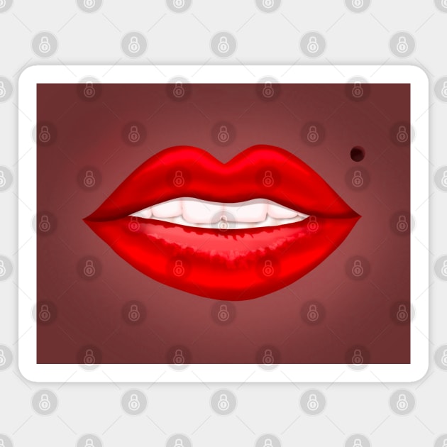 Sexy Pinup Girl Lips Magnet by Vector Deluxe